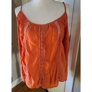 Xhilaration Medium cold shoulder long sleeve orange shirt